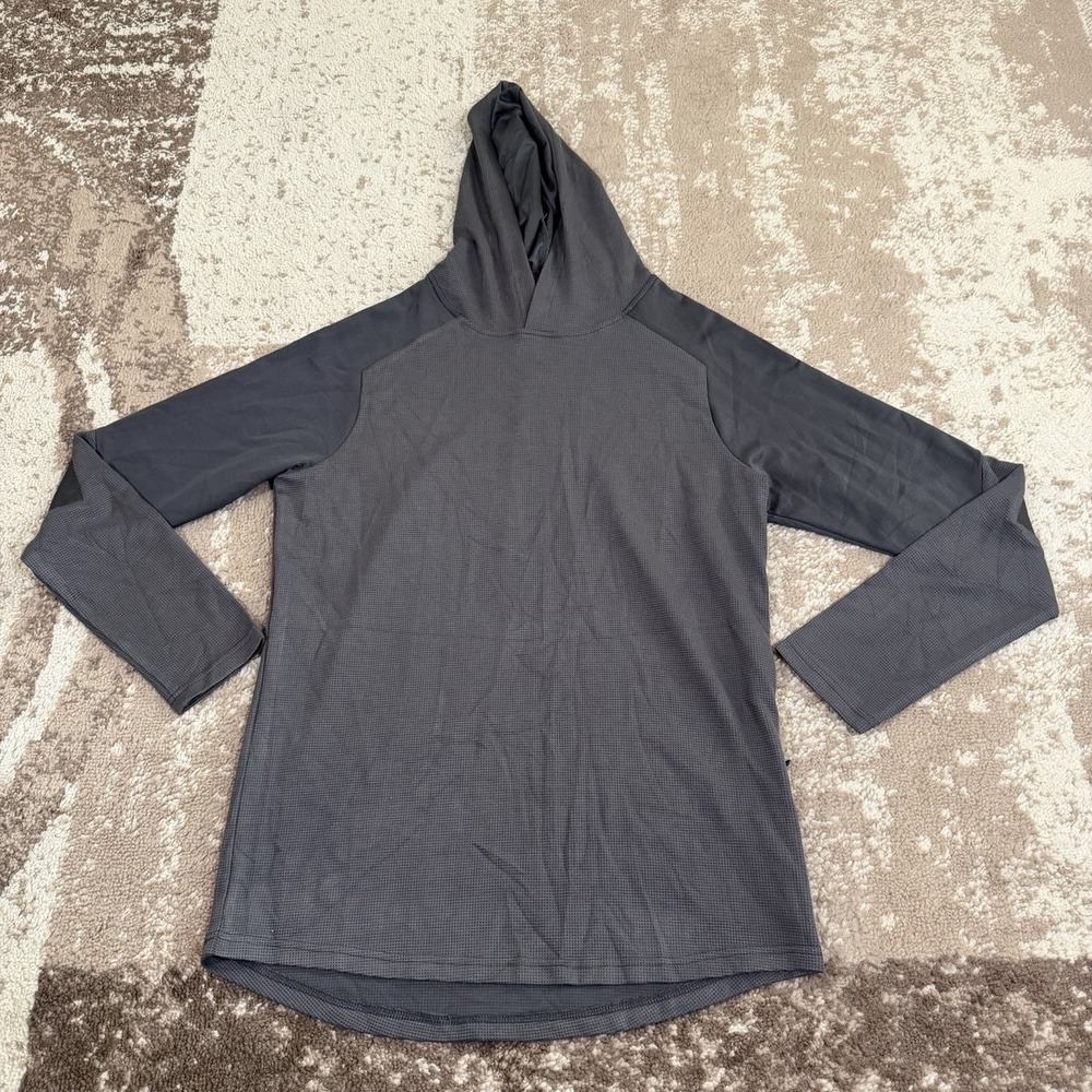 State & Liberty Hoodie Mens Medium Gray Pullover Ribbed Performance Stretch